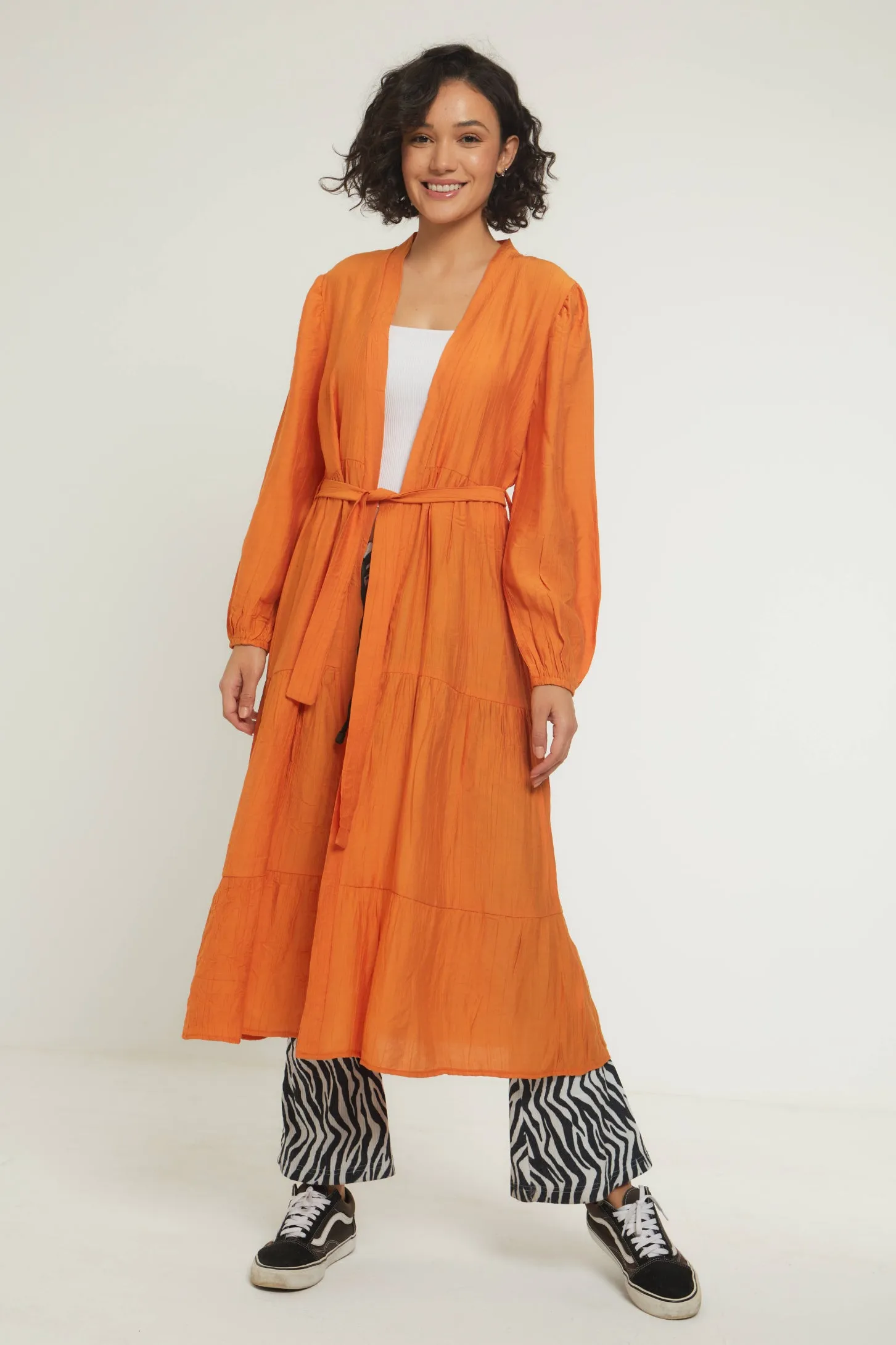 VIBRANT BREEZE KIMONO - ORANGE