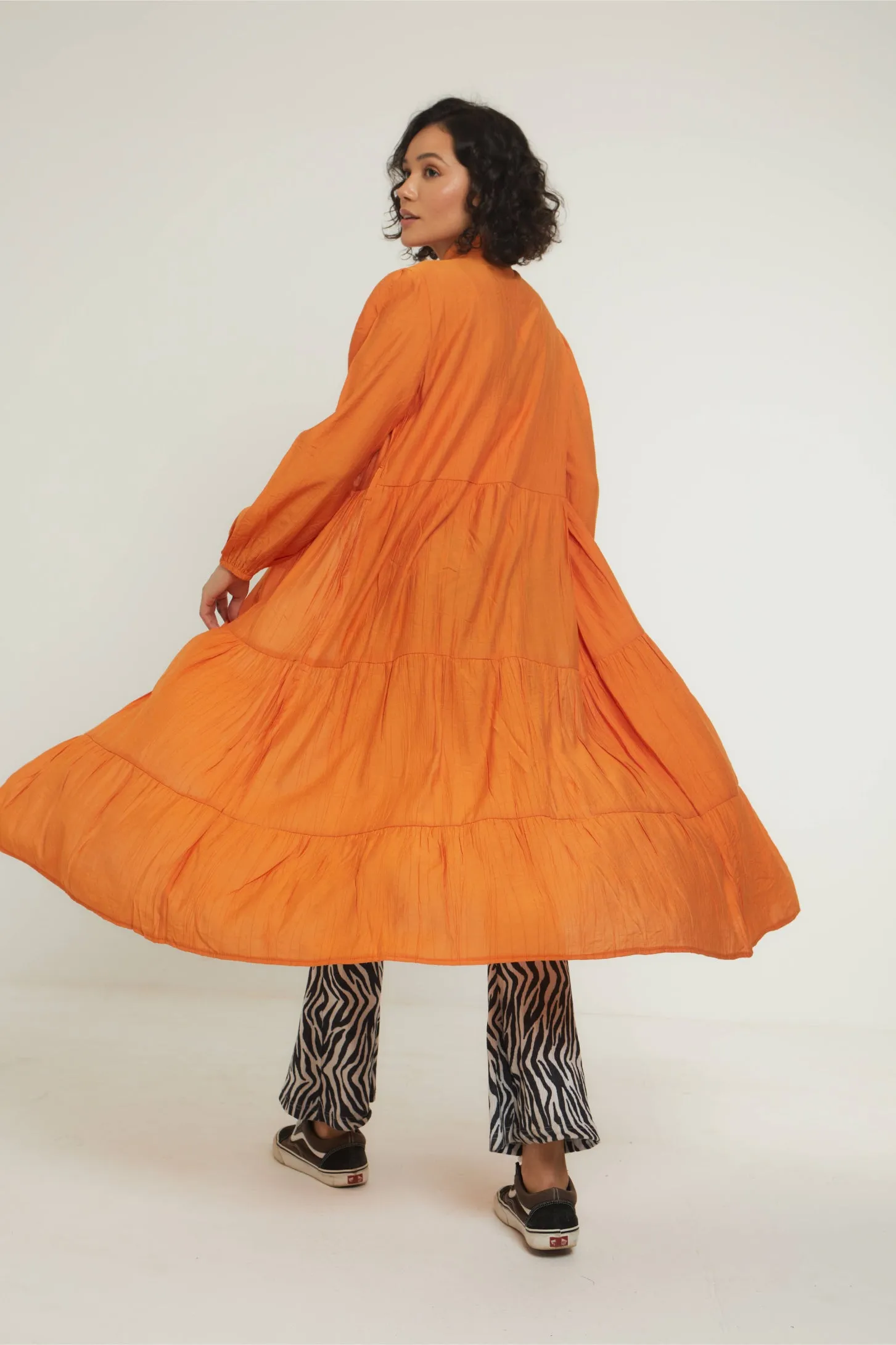 VIBRANT BREEZE KIMONO - ORANGE