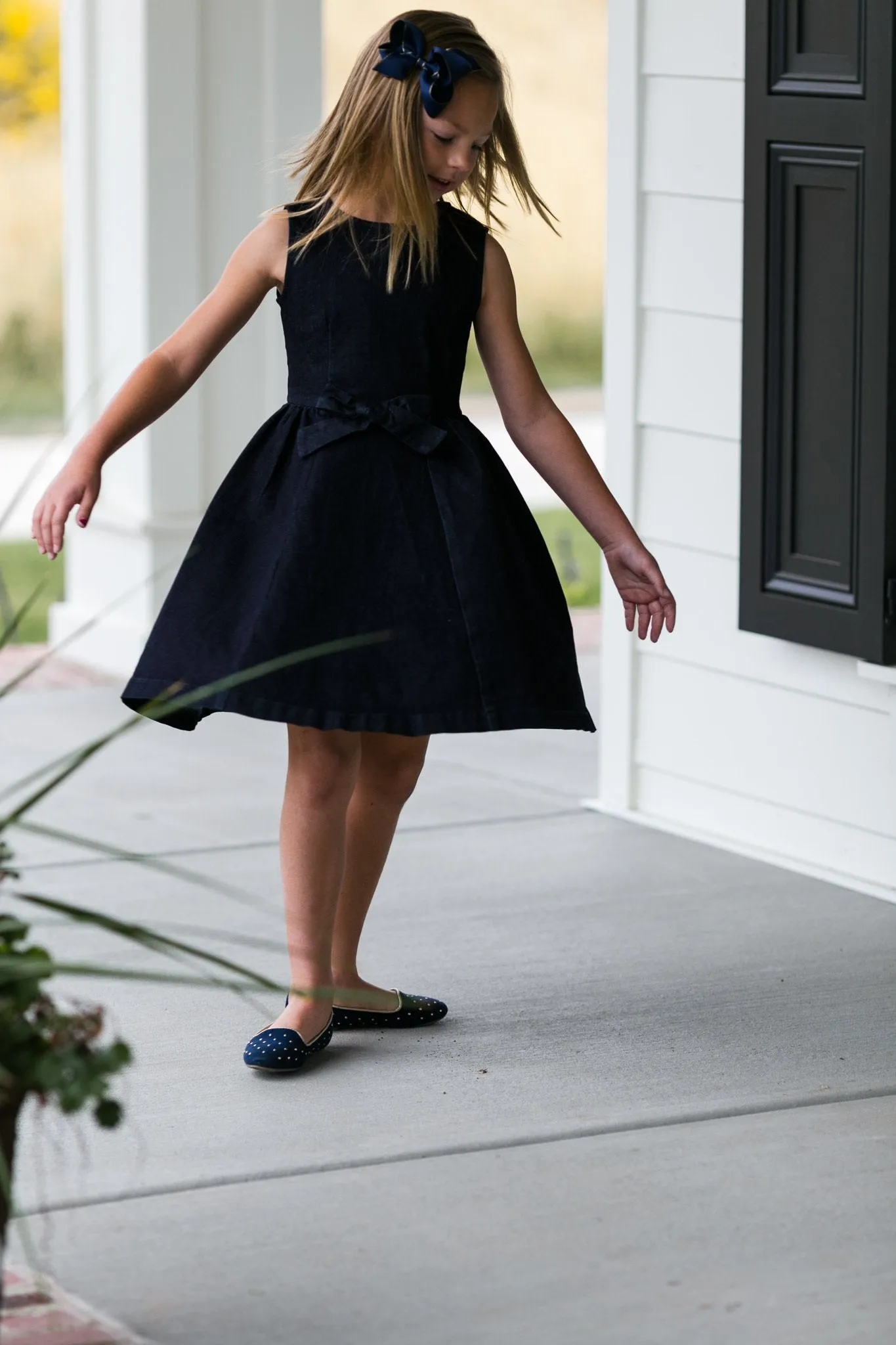 Walk in the Park, Navy Blue Denim Dress